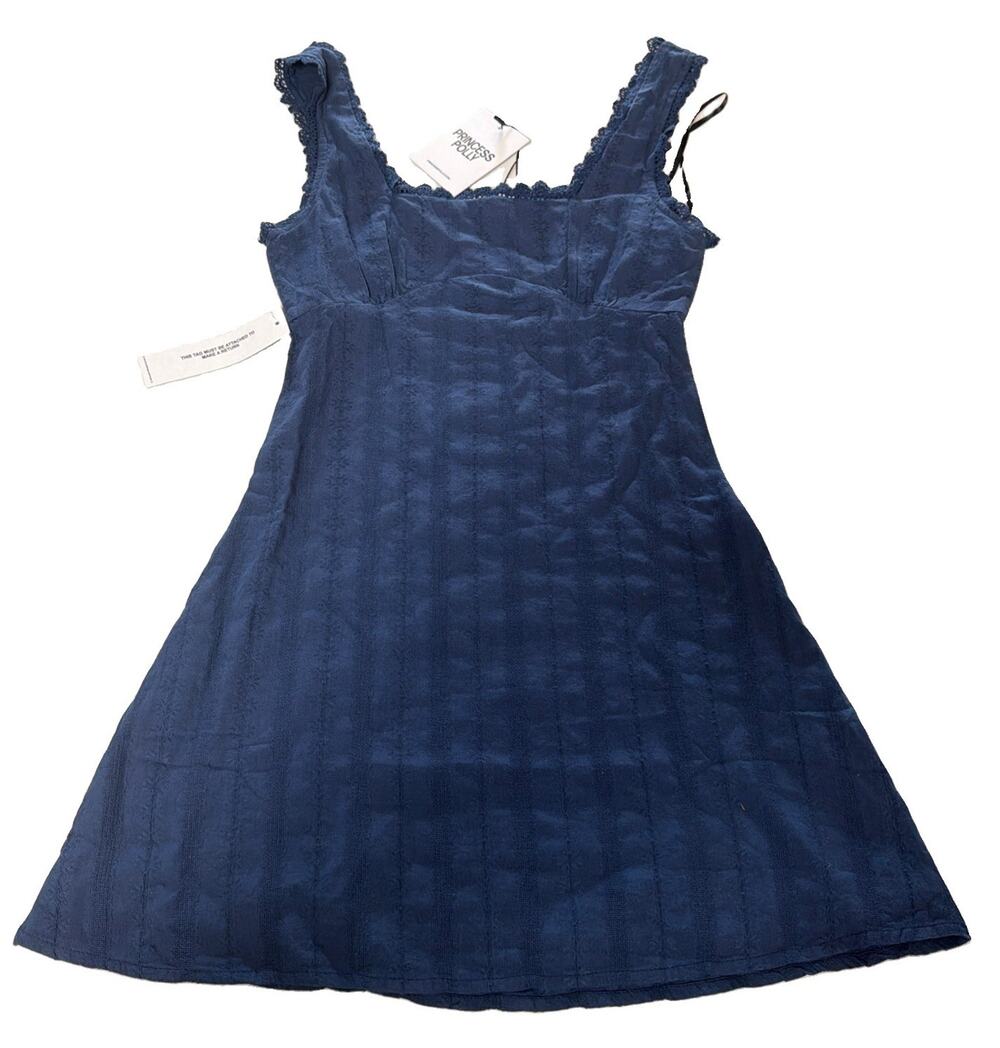 Princess Polly Women’s Dasha Mini Dress In Navy Size US 2 - New - Picture 1 of 4